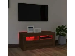 vidaXL TV-Schrank mit LED-Leuchten Braun Eichen-Optik 90x35x40 cm Modell 2
