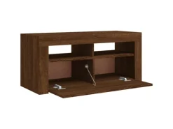 vidaXL TV-Schrank mit LED-Leuchten Braun Eichen-Optik 90x35x40 cm Modell 2