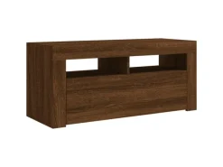 vidaXL TV-Schrank mit LED-Leuchten Braun Eichen-Optik 90x35x40 cm Modell 2