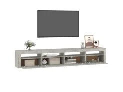 Sale vidaXL TV-Schrank mit LED-Leuchten Betongrau 240x35x40 cm 3