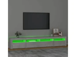 Sale vidaXL TV-Schrank mit LED-Leuchten Betongrau 240x35x40 cm 3