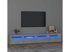 Sale vidaXL TV-Schrank mit LED-Leuchten Betongrau 240x35x40 cm 3