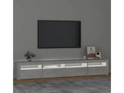 Sale vidaXL TV-Schrank mit LED-Leuchten Betongrau 240x35x40 cm 3
