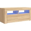 vidaXL TV-Schrank mit LED-Leuchten Sonoma-Eiche 90x35x40 cm Modell 1