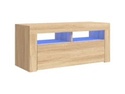 vidaXL TV-Schrank mit LED-Leuchten Sonoma-Eiche 90x35x40 cm Modell 1