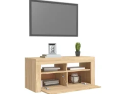 vidaXL TV-Schrank mit LED-Leuchten Sonoma-Eiche 90x35x40 cm Modell 1