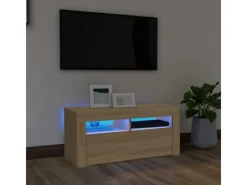 vidaXL TV-Schrank mit LED-Leuchten Sonoma-Eiche 90x35x40 cm Modell 1