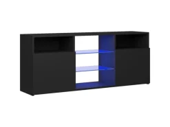 vidaXL TV-Schrank mit LED-Leuchten Schwarz 120x30x50 cm