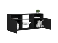 vidaXL TV-Schrank mit LED-Leuchten Schwarz 120x30x50 cm