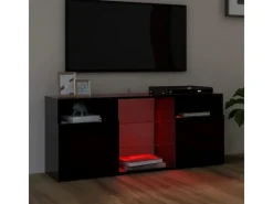 vidaXL TV-Schrank mit LED-Leuchten Schwarz 120x30x50 cm