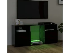 vidaXL TV-Schrank mit LED-Leuchten Schwarz 120x30x50 cm