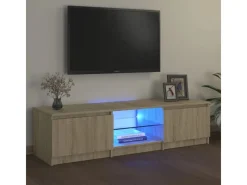 vidaXL TV-Schrank mit LED-Leuchten Sonoma-Eiche 140x40x35,5 cm
