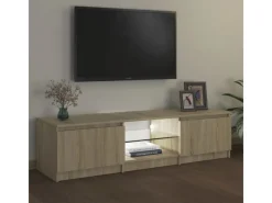 vidaXL TV-Schrank mit LED-Leuchten Sonoma-Eiche 140x40x35,5 cm