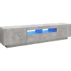 vidaXL TV-Schrank mit LED-Leuchten Betongrau 180x35x40 cm 2