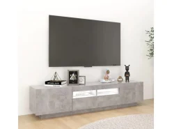 vidaXL TV-Schrank mit LED-Leuchten Betongrau 180x35x40 cm 2