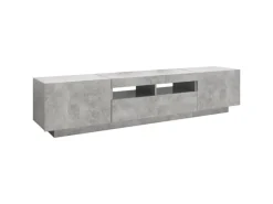 vidaXL TV-Schrank mit LED-Leuchten Betongrau 180x35x40 cm 2