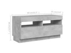 vidaXL TV-Schrank mit LED-Leuchten Betongrau 180x35x40 cm 2