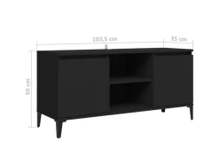 vidaXL TV-Schrank mit Metallbeinen Schwarz 103,5x35x50 cm