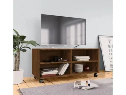 Outlet vidaXL TV-Schrank mit Rollen Braun Eiche 90x35x35 cm Holzwerkstoff