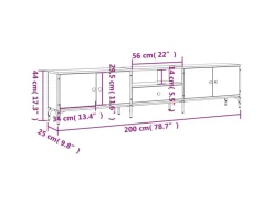vidaXL TV-Schrank mit Schublade Sonoma-Eiche 200x25x44cm Holzwerkstoff