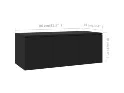 Discount vidaXL TV-Schrank Schwarz 80x34x30 cm Holzwerkstoff