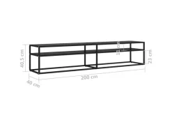 Outlet vidaXL TV-Schrank Schwarz 200x40x40,5 cm Hartglas