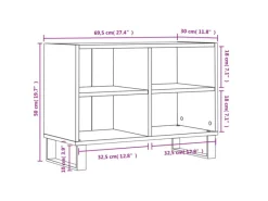 vidaXL TV-Schrank Schwarz 69,5x30x50 cm Holzwerkstoff Modell 2