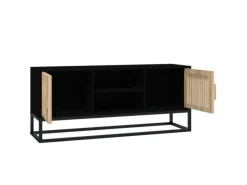 vidaXL TV-Schrank Schwarz 105x30x45 cm Holzwerkstoff und Eisen