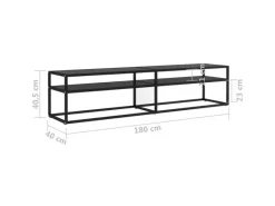 vidaXL TV-Schrank Schwarz 180x40x40,5 cm Hartglas