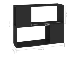 vidaXL TV-Schrank Schwarz 80x24x63 cm Holzwerkstoff