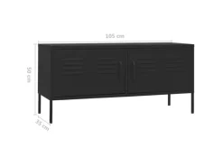 vidaXL TV-Schrank Schwarz 105x35x50 cm Stahl Modell 1