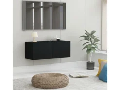 vidaXL TV-Schrank Schwarz 80x30x30 cm Holzwerkstoff