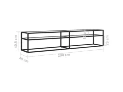 vidaXL TV-Schrank Transparent 200x40x40,5 cm Hartglas