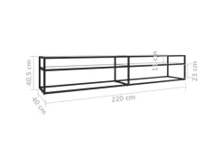 New vidaXL TV-Schrank Transparent 220x40x40,5 cm Hartglas