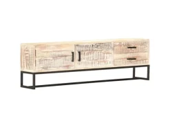 vidaXL TV-Schrank Weiß 140 × 30 × 45 cm Massivholz Akazie