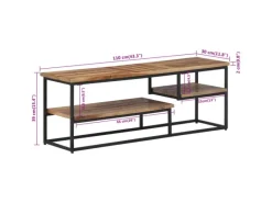 vidaXL TV-Schrank 110x30x39 cm Massivholz Teak