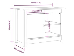 vidaXL TV-Schrank 70x36,5x52 cm Massivholz Kiefür