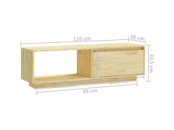 New vidaXL TV-Schrank 110x30x33,5 cm Massivholz Kiefür