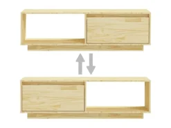 New vidaXL TV-Schrank 110x30x33,5 cm Massivholz Kiefür