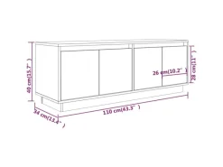 vidaXL TV-Schrank 110x34x40 cm Massivholz Kiefür