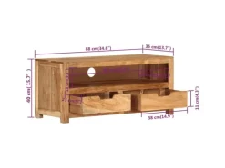 vidaXL TV-Schrank 88x35x40 cm Massivholz Akazie