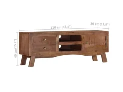 vidaXL TV-Schrank 110x30x40 cm Raues Mangoholz Modell 1