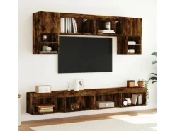 vidaXL TV-Schränke mit LED-Leuchten 2 Stk. Räuchereiche 100x30x30 cm