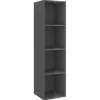 vidaXL TV-Wandschrank Hochglanz-Grau 37x37x142,5 cm Holzwerkstoff