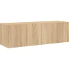 vidaXL TV-Wandschrank mit LED-Leuchten Sonoma-Eiche 100x35x31 cm