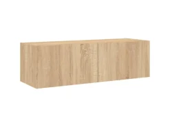 vidaXL TV-Wandschrank mit LED-Leuchten Sonoma-Eiche 100x35x31 cm