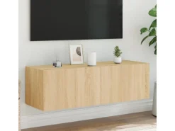 vidaXL TV-Wandschrank mit LED-Leuchten Sonoma-Eiche 100x35x31 cm