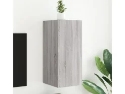 vidaXL TV-Wandschrank mit LED-Leuchten Grau Sonoma 30,5x35x70 cm