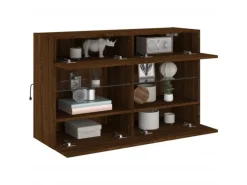 vidaXL TV-Wandschrank mit LED-Leuchten Braun Eichen-Optik 3