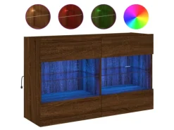 vidaXL TV-Wandschrank mit LED-Leuchten Braun Eichen-Optik 3
